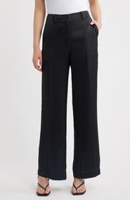 Theory Classic Straight Leg Satin Pants