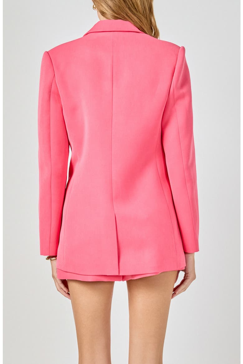 Tailored Single Button Blazer, Alternate, color, RASPBERRY SORBET
