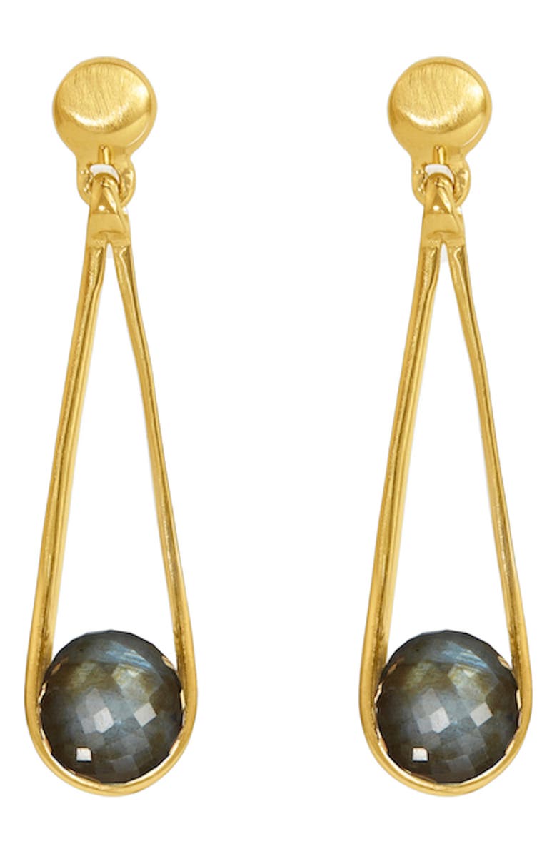 Dean Davidson Mini Ipanema Labradorite Drop Earrings, Main, color, Labradorite/Gold