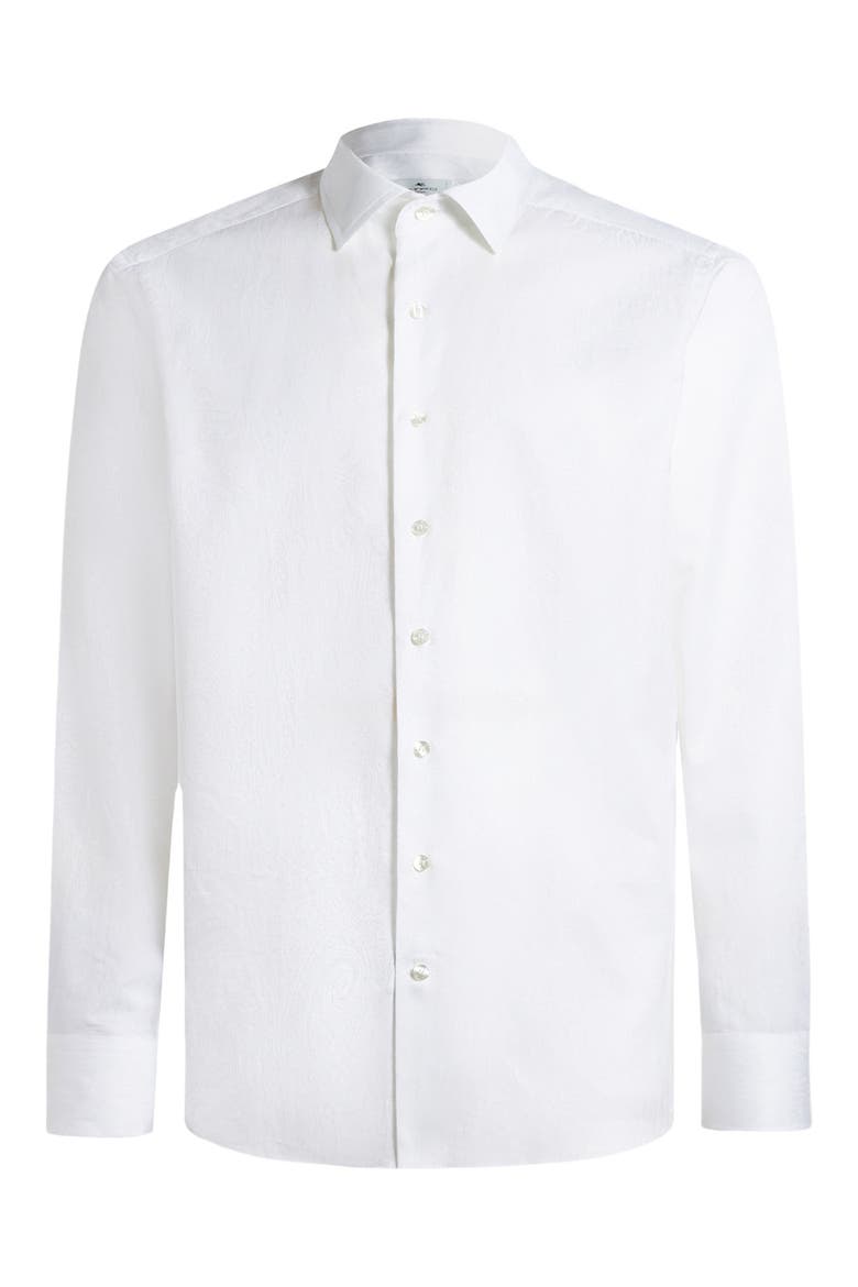 Roma Paisley Cotton Jacquard Dress Shirt, Alternate, color, BIANCO OTTICO