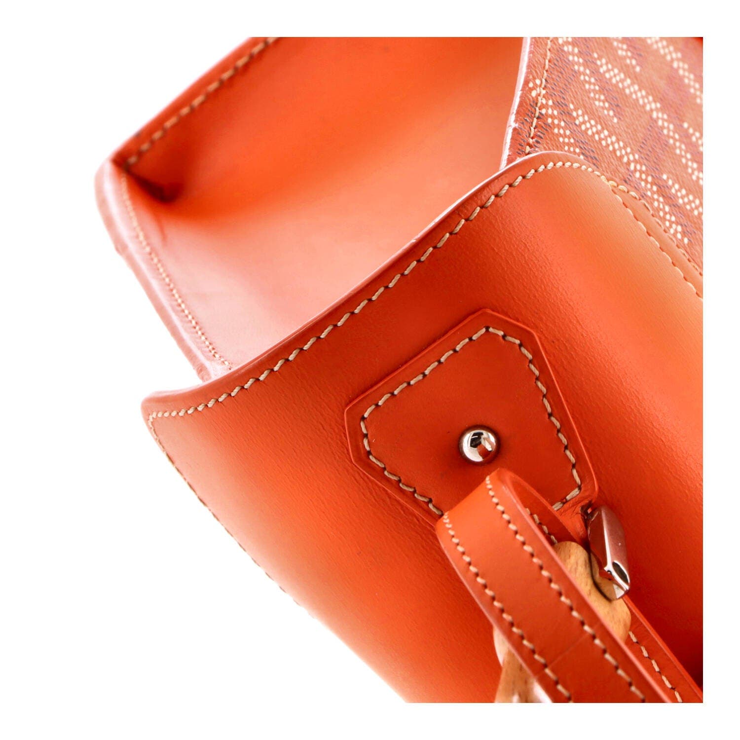 Structured Saigon Top Handle Bag Coated Canvas with Leather Mini, Alternate, color, Orange
