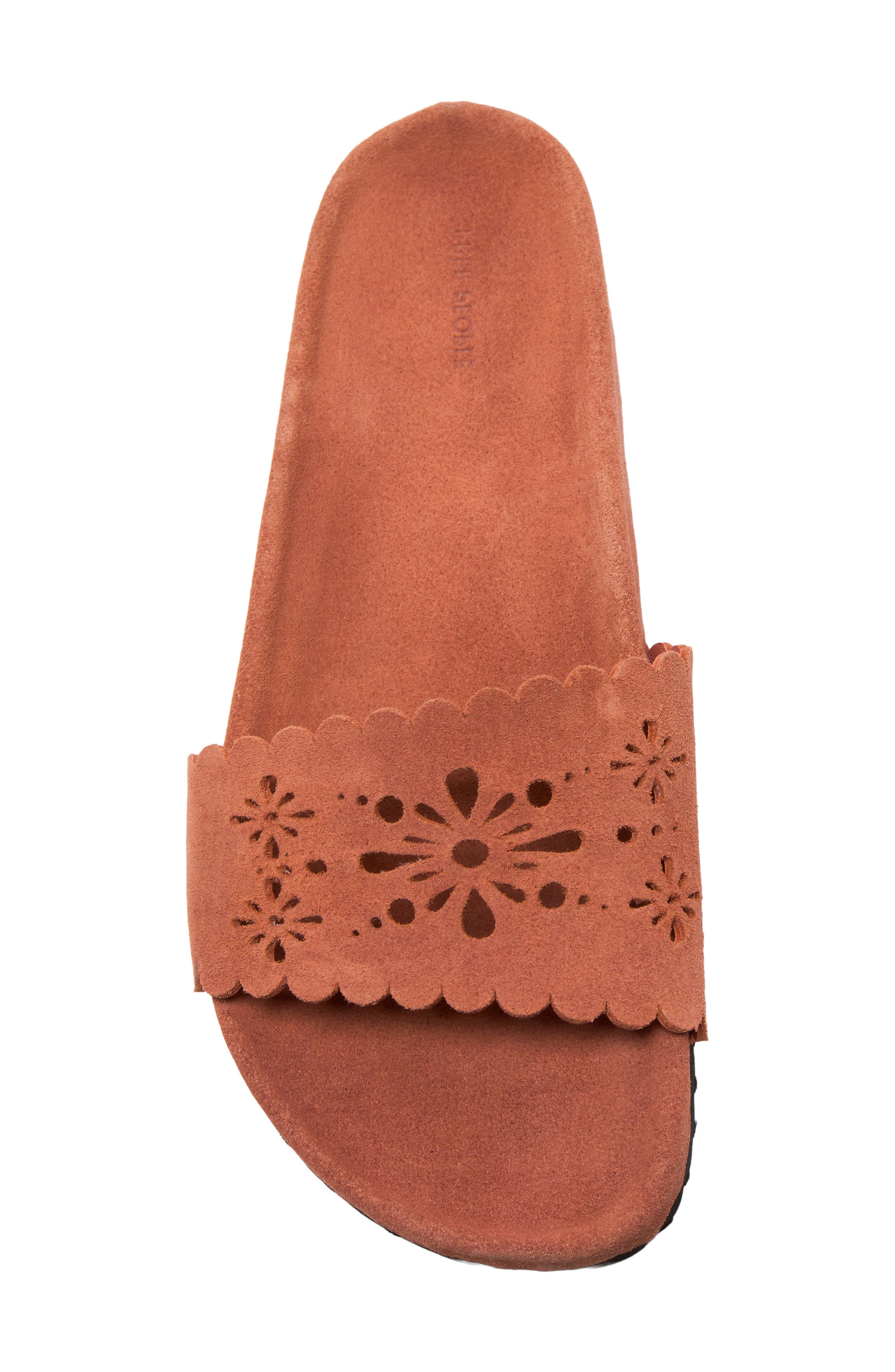 Shore Slide Sandal, Alternate, color, TERRACOTTA SUEDE