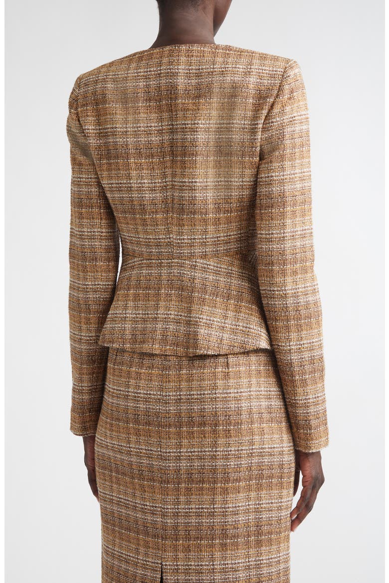 Margaret Gilded Tweed Peplum Jacket, Alternate, color, COPPER MULTI