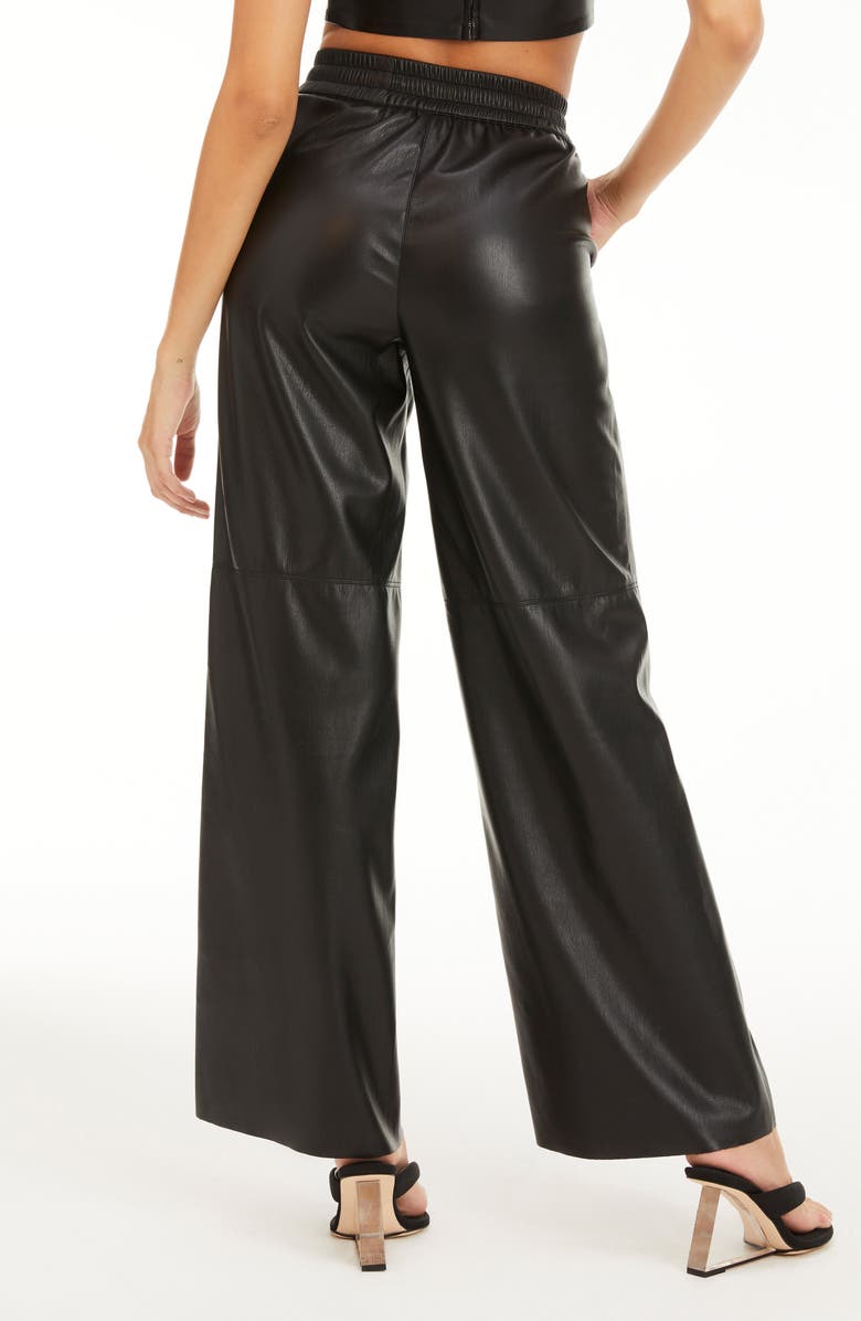 Good American Faux Leather Wide Leg Pants, Alternate, color,