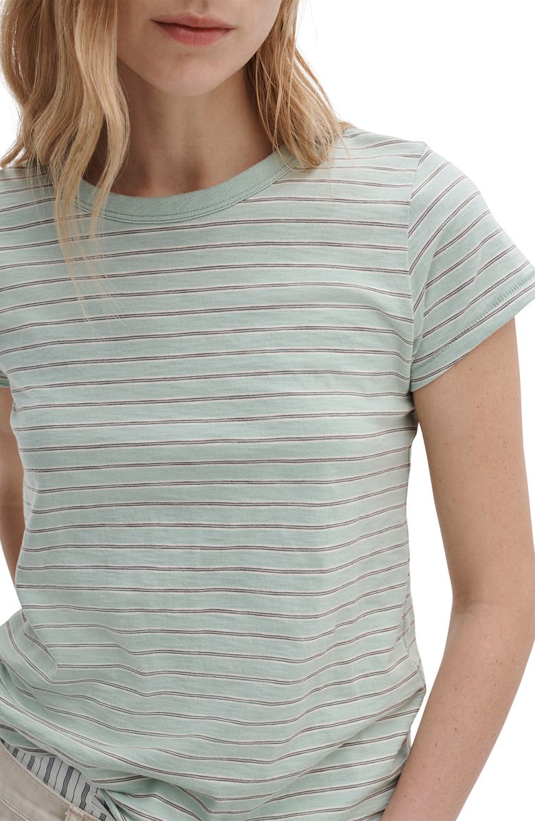 rag & bone The Slub Stripe T-Shirt, Alternate, color, Green White Multi