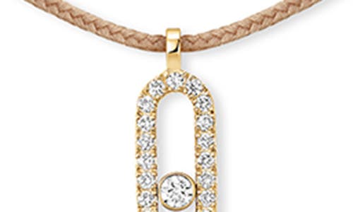 Messika Cares Pavé 18ct White-gold And 0.09ct Diamond Cord Necklac In Yellow Gold