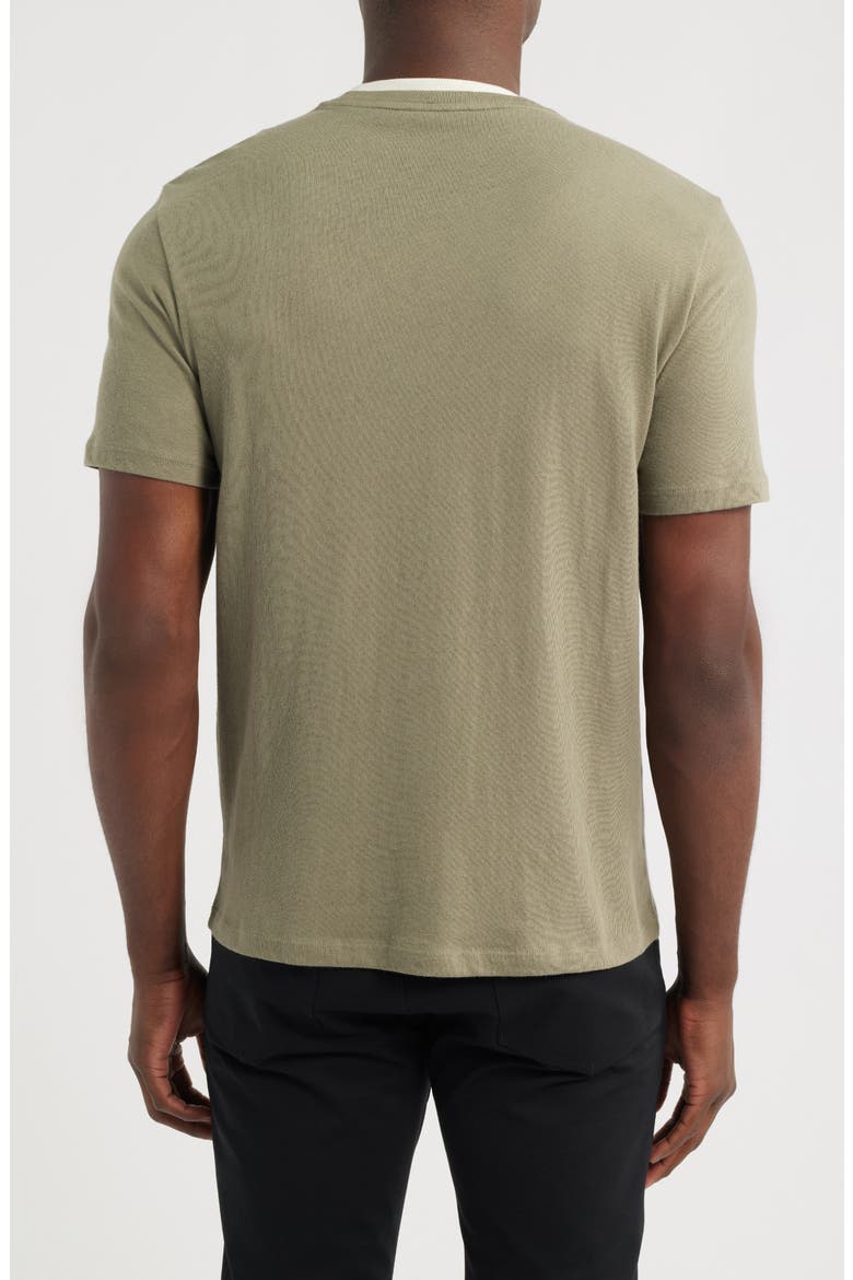 Loose Knit Double Collar Crewneck T-Shirt, Alternate, color, SAGE/ BLANCO