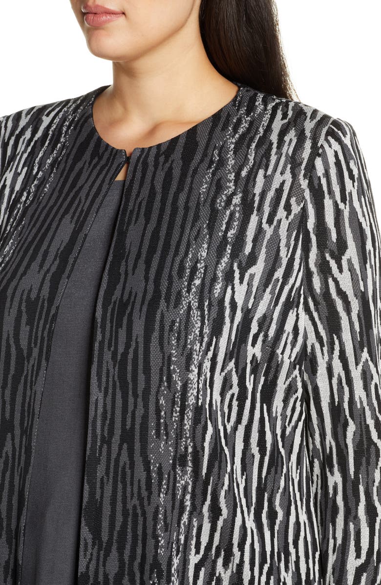 Ming Wang Animal Knit Jacket, Alternate, color, 