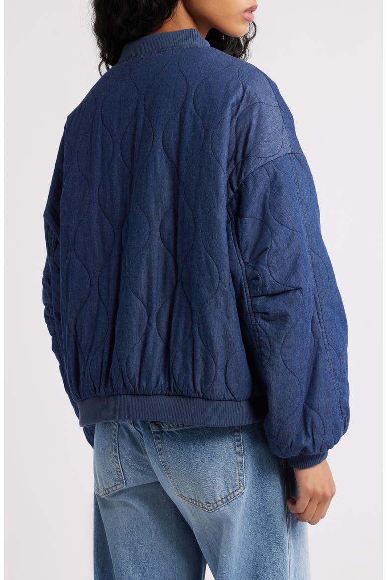 Keah Onion Quilted Bomber Jacket, Alternate, color, NAVY