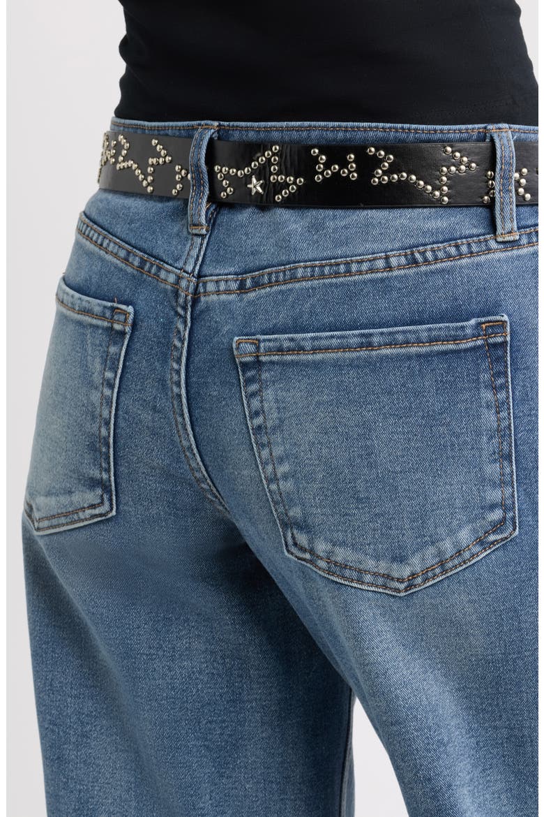 Britney High Waist Belted Wide Leg Jeans, Alternate, color, MED DARK WASH 08N