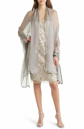 Nordstrom Satin Border Silk Chiffon Scarf