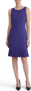 KASPER Pleated Sleeveless Sheath Dress