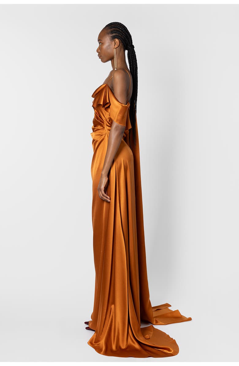 Roksanda Lysa Silk Maxi Dress, Alternate, color, Cinnamon