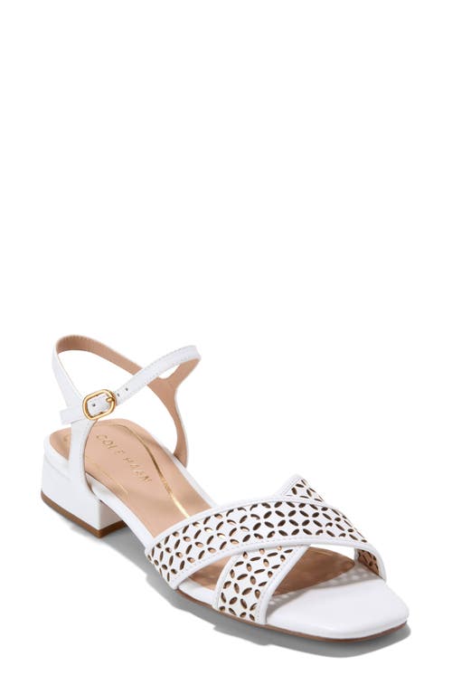 Cole Haan Patie Sandal In White Perforated Leather
