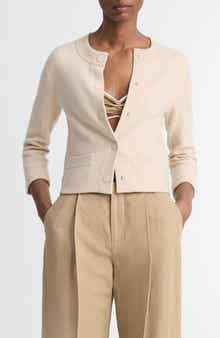 Vince Shrunken Wool & Cashmere Snap Cardigan