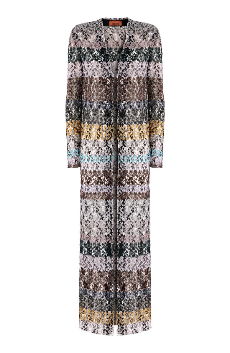Missoni Long Cardigan With Lace Straps, Alternate, color, Multicoloured
