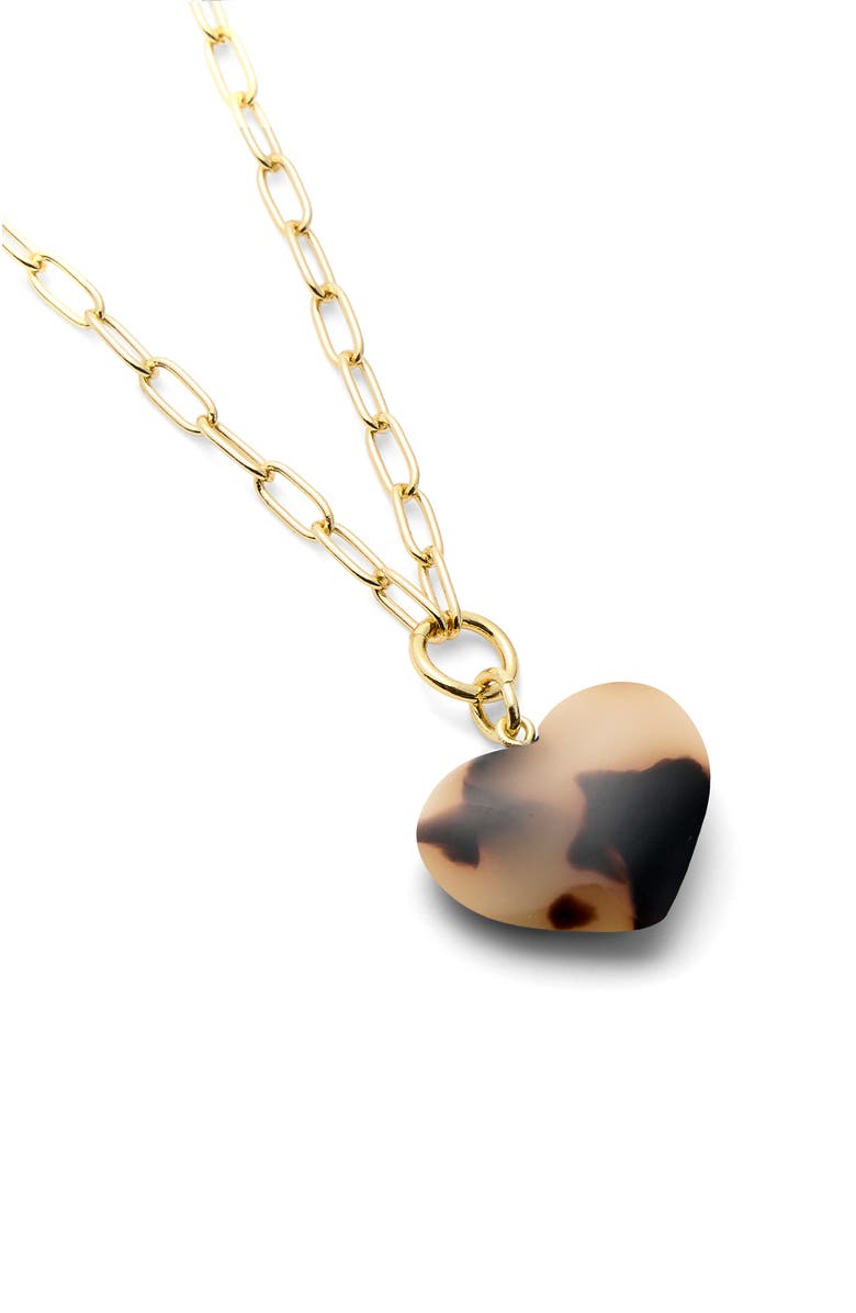 MACHETE Mini Heart Pendant Necklace, Alternate, color, Blonde Tortoise
