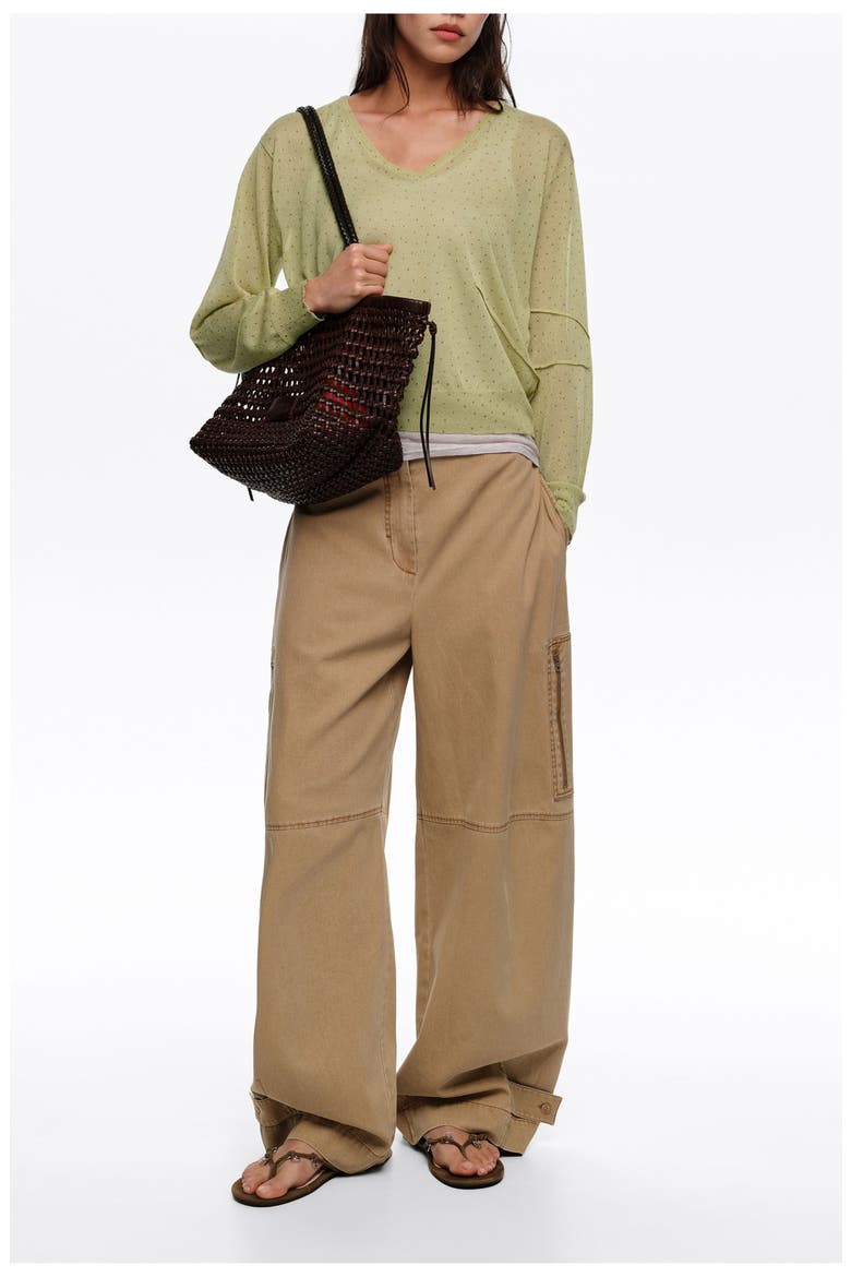 Mini Dots Straight Sweater, Alternate, color, DOTS MINI OLIVE