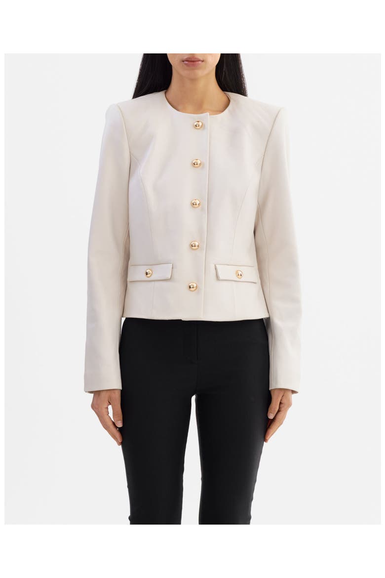 Lynn | Leather Jacket, Main, color, Whisper White
