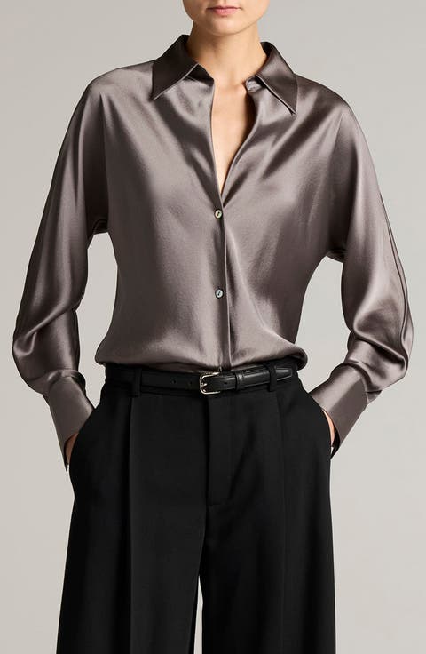 Silk Button-Up Shirt
