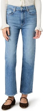 PAIGE Stevie High Waist Ankle Straight Leg Jeans