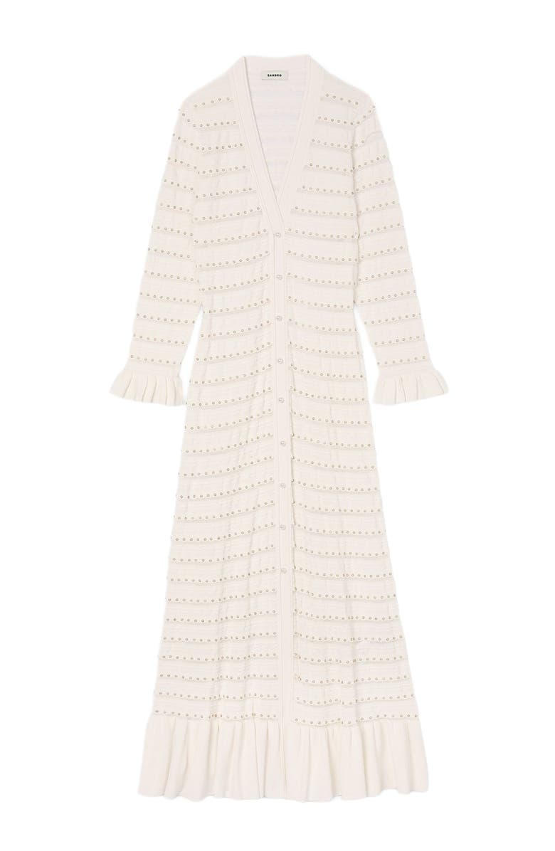 SANDRO Maxi dress with pearl details, Alternate, color, 