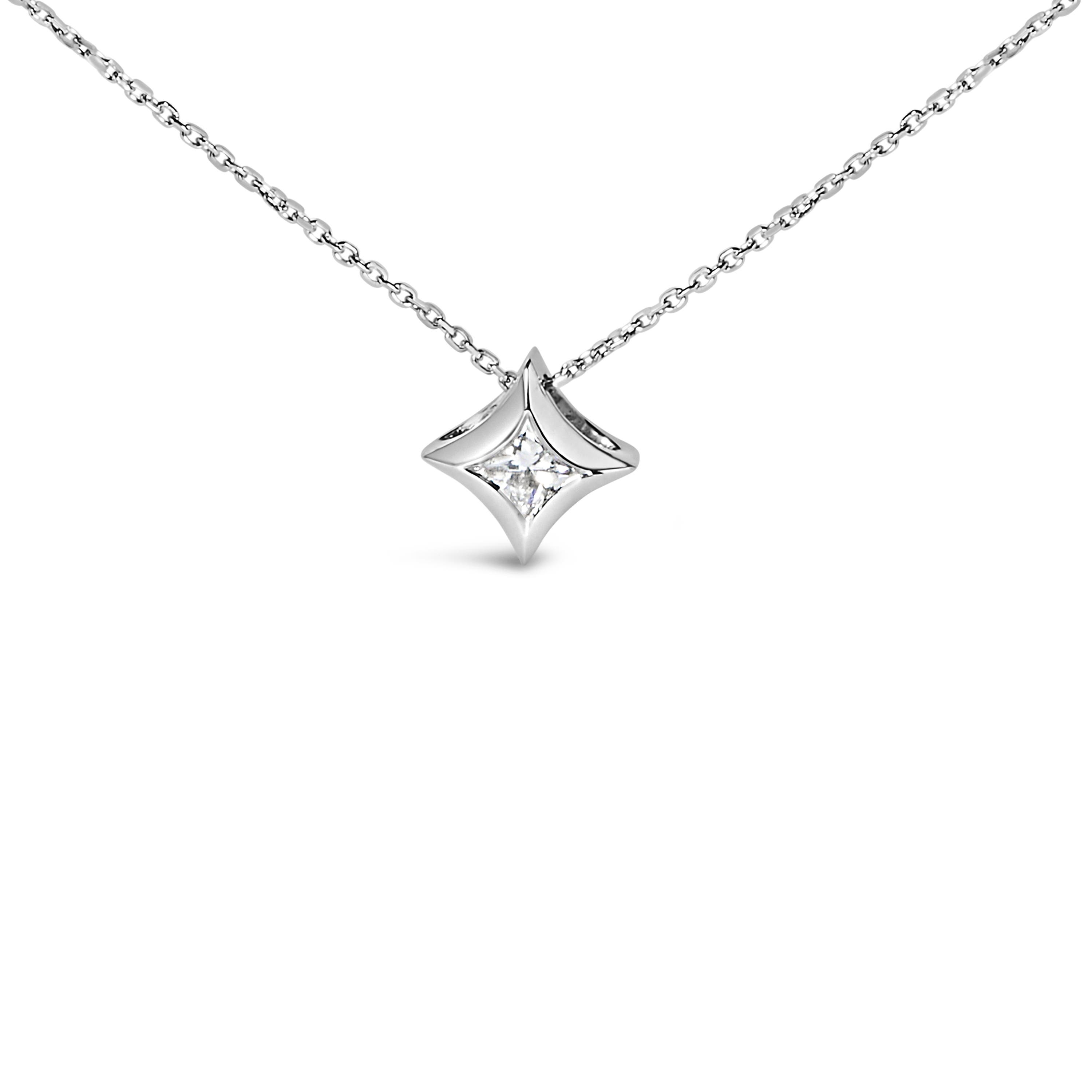 Haus of Brilliance 10K Gold 1/10 Cttw Bezel Set Solitaire Princess ...