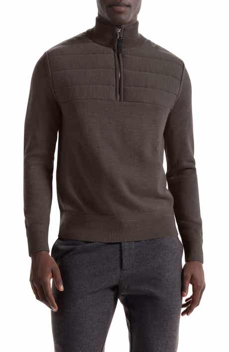 Bugatchi Merino Wool Quarter Zip Polo Sweater