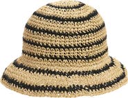 KARL LAGERFELD PARIS Straw Cloche Hat