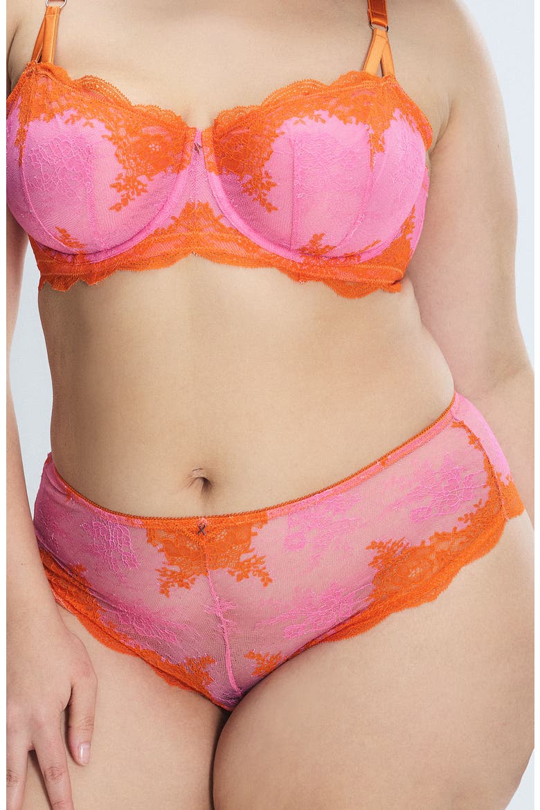 Lacestruck Hipster Briefs, Main, color, ROSE DAY PINK/ SOL ORANGE