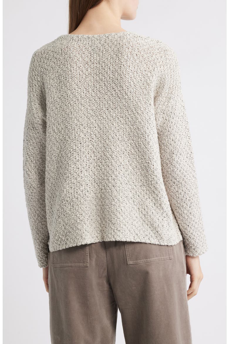 V-Neck Organic Cotton Sweater, Alternate, color, SEA SALT