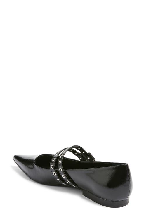 Open Edit Oriana Pointed Toe Mary Jane Flat In Black Patent