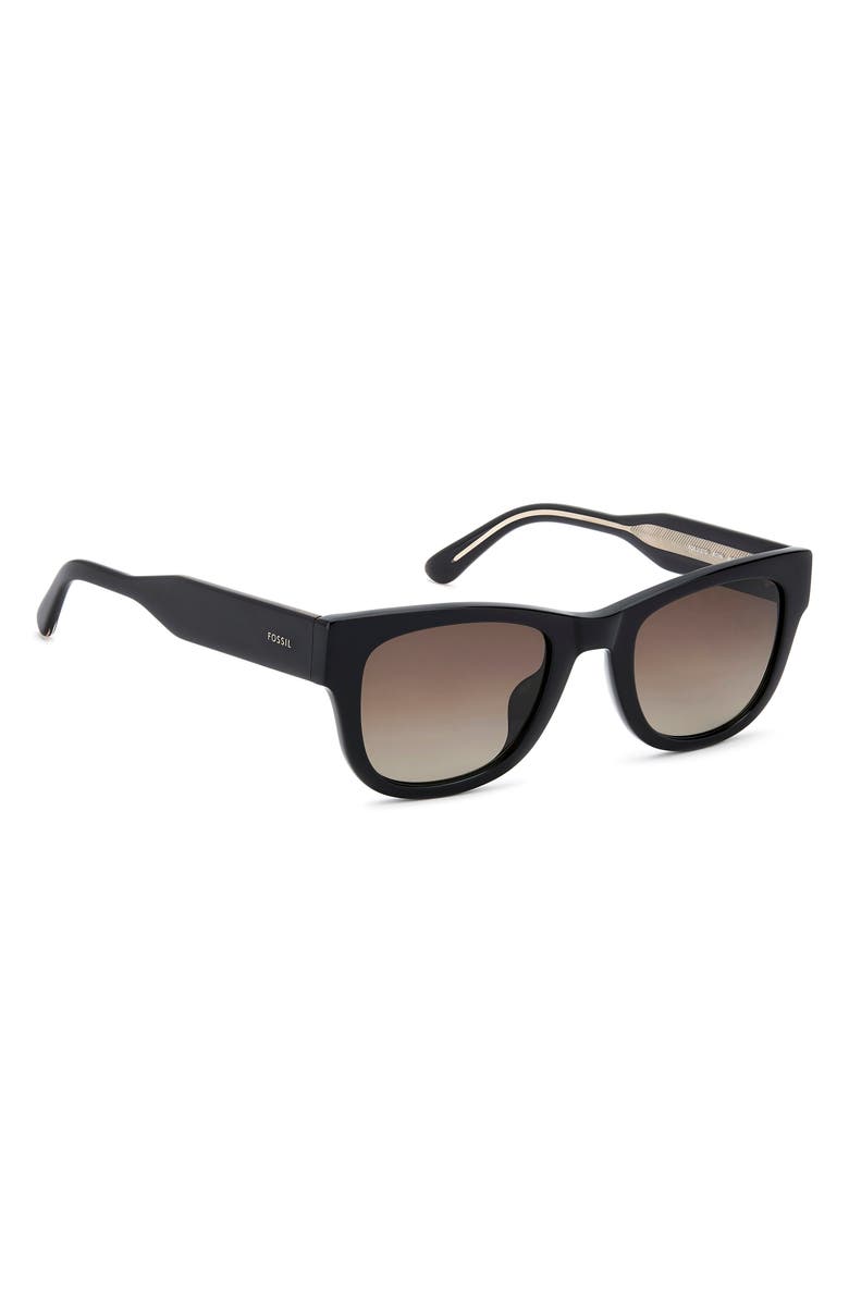 Fossil 50mm Gradient Square Sunglasses, Alternate, color, Black/ Brown Sf
