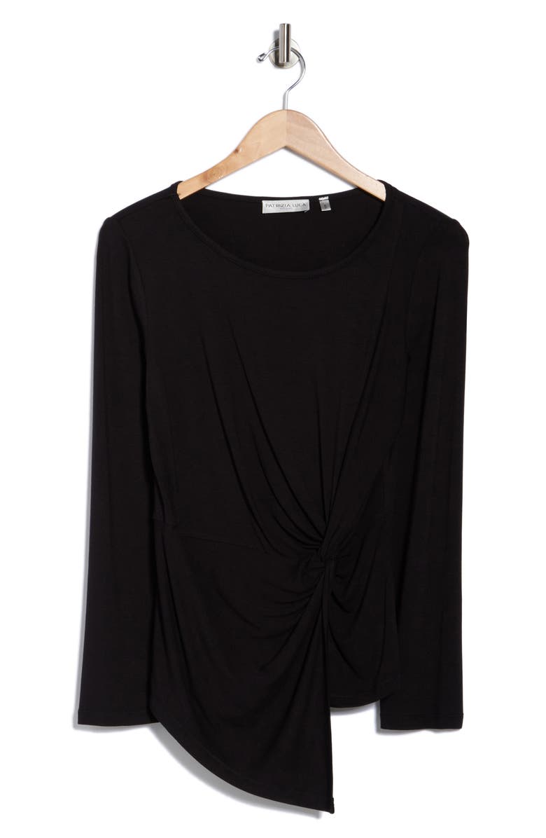 PATRIZIA LUCA Side Knot Top, Alternate, color, Black