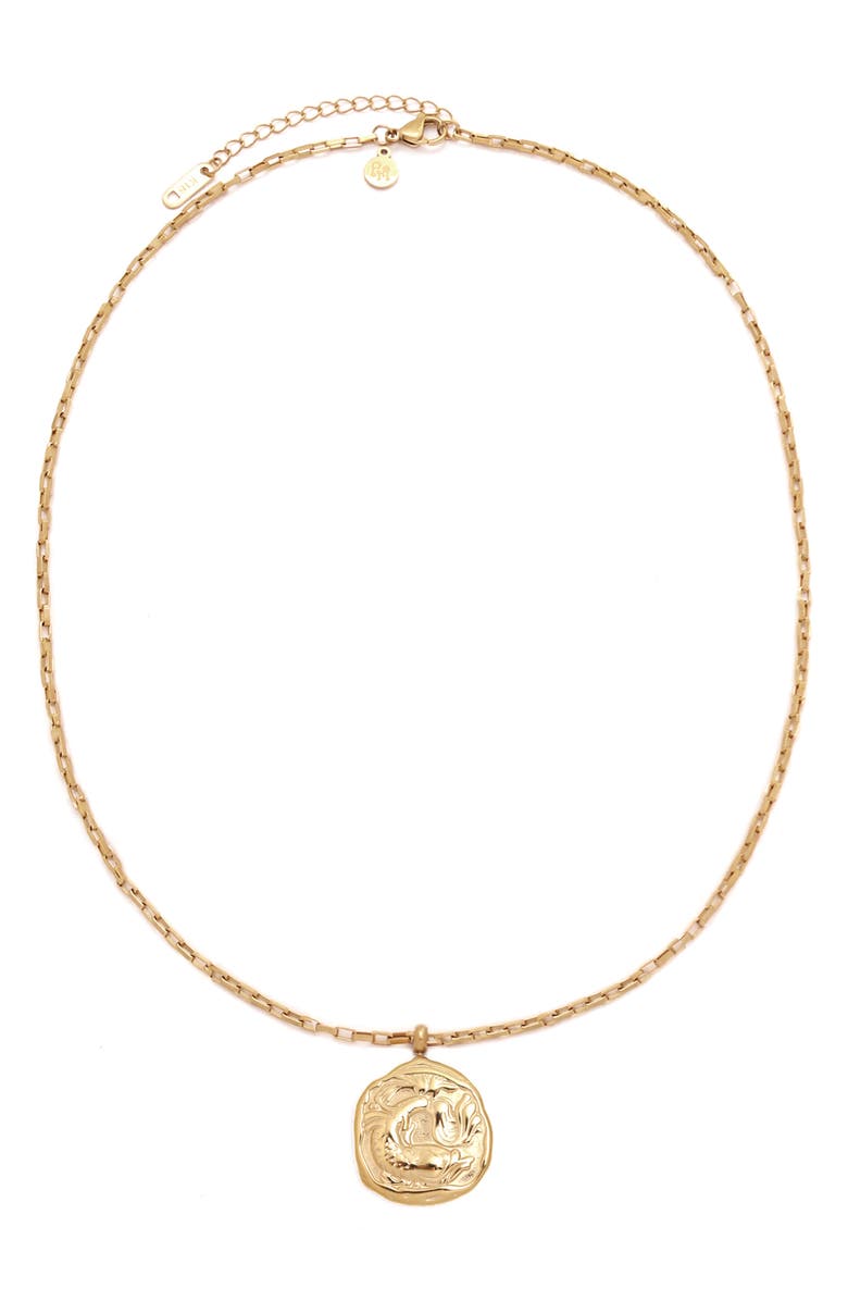 Petit Moments Horoscope Charm Necklace, Main, color, Gold-Pisces