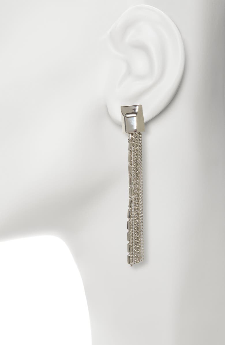 Vince Camuto Tassel Linear Clip Earrings, Alternate, color,