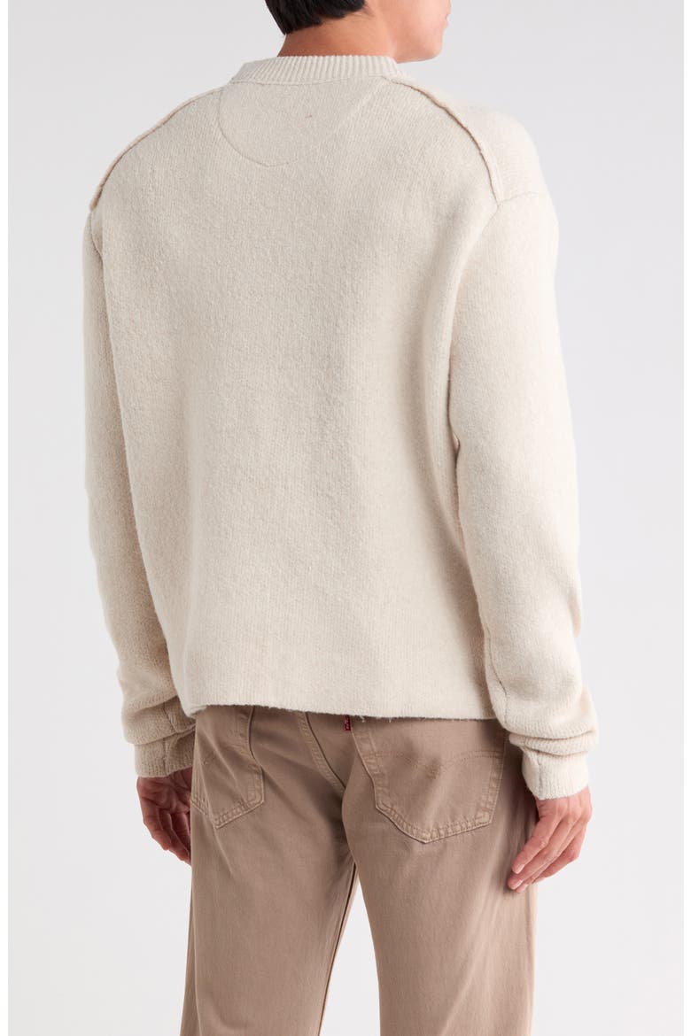 Drop Shoulder Crewneck Sweater, Alternate, color, OFF WHITE