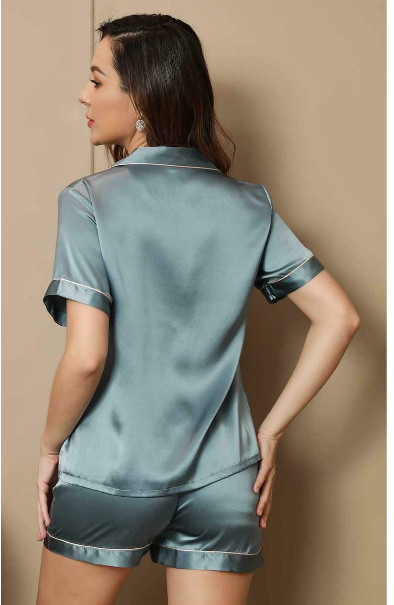 SILKSILKY Pure Silk Pajamas Short Pjs Set 2Pcs, Alternate, color,