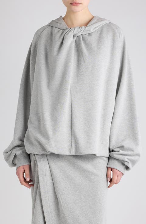 Hadella Knot Front Cotton Hoodie