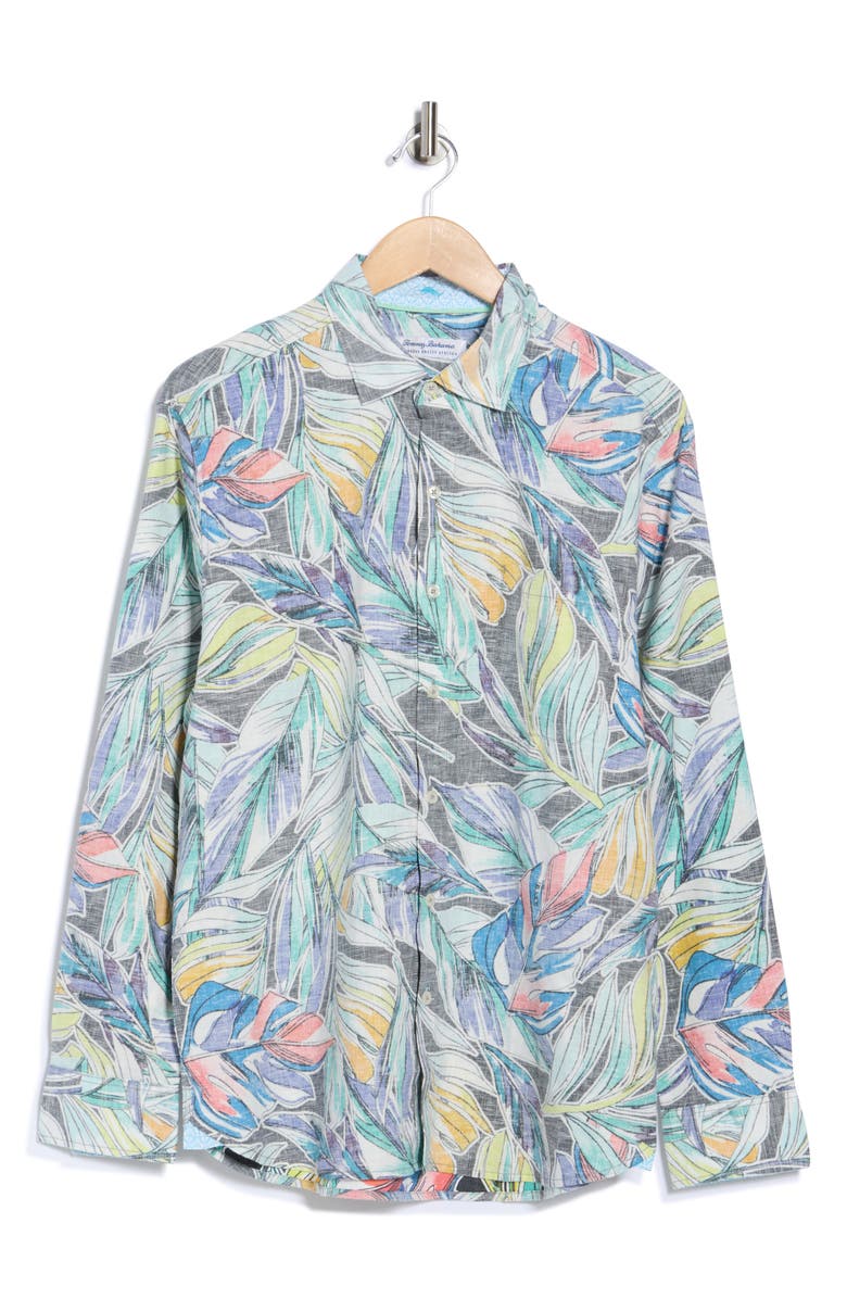 Tommy Bahama Barados Breeze Lux Vines Long Sleeve Button-Up Shirt, Alternate, color, Kohala Tea