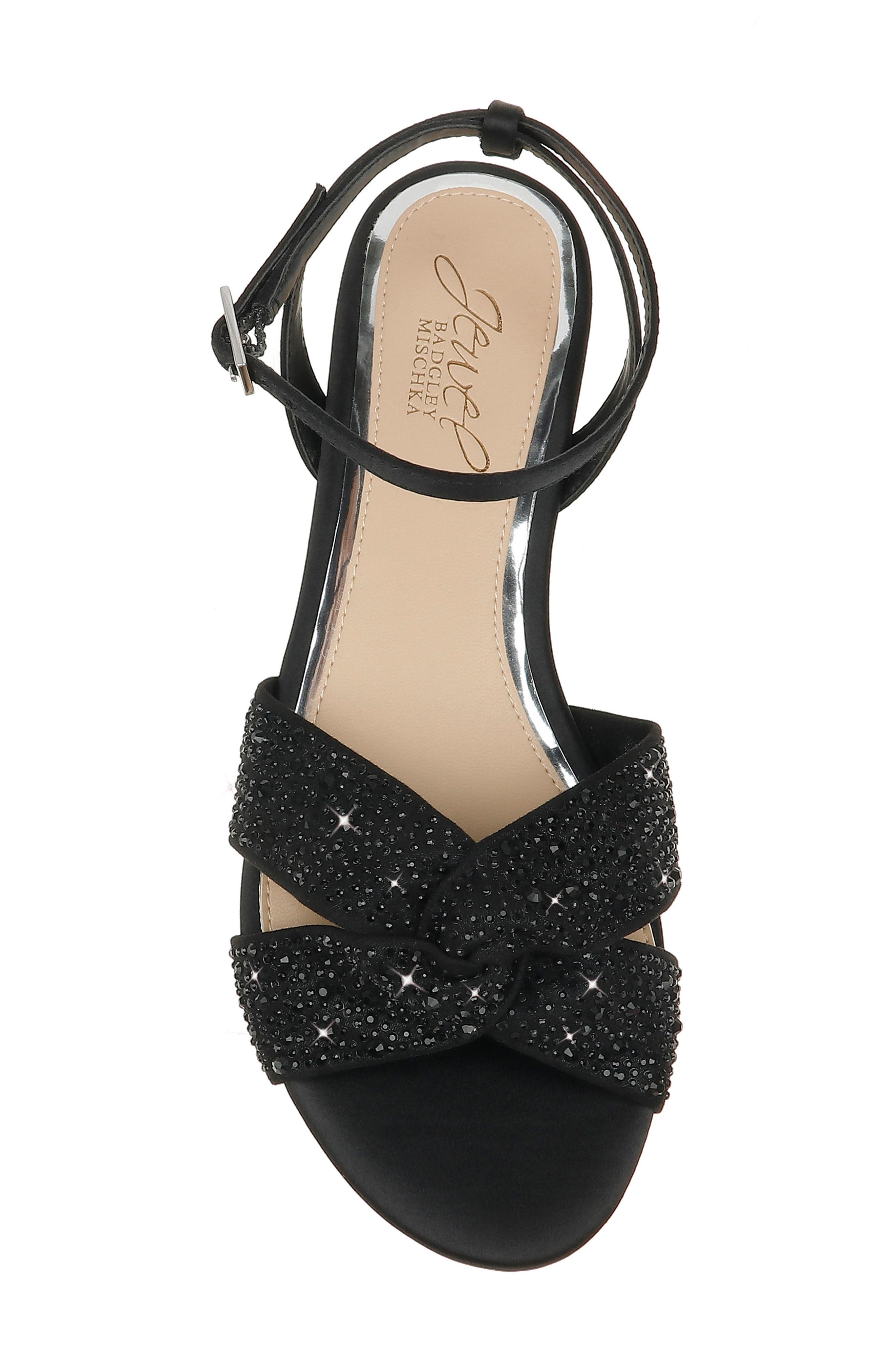 Jewel Badgley Mischka Nicole Crystal Embellished Flat Sandal, Alternate, color, 