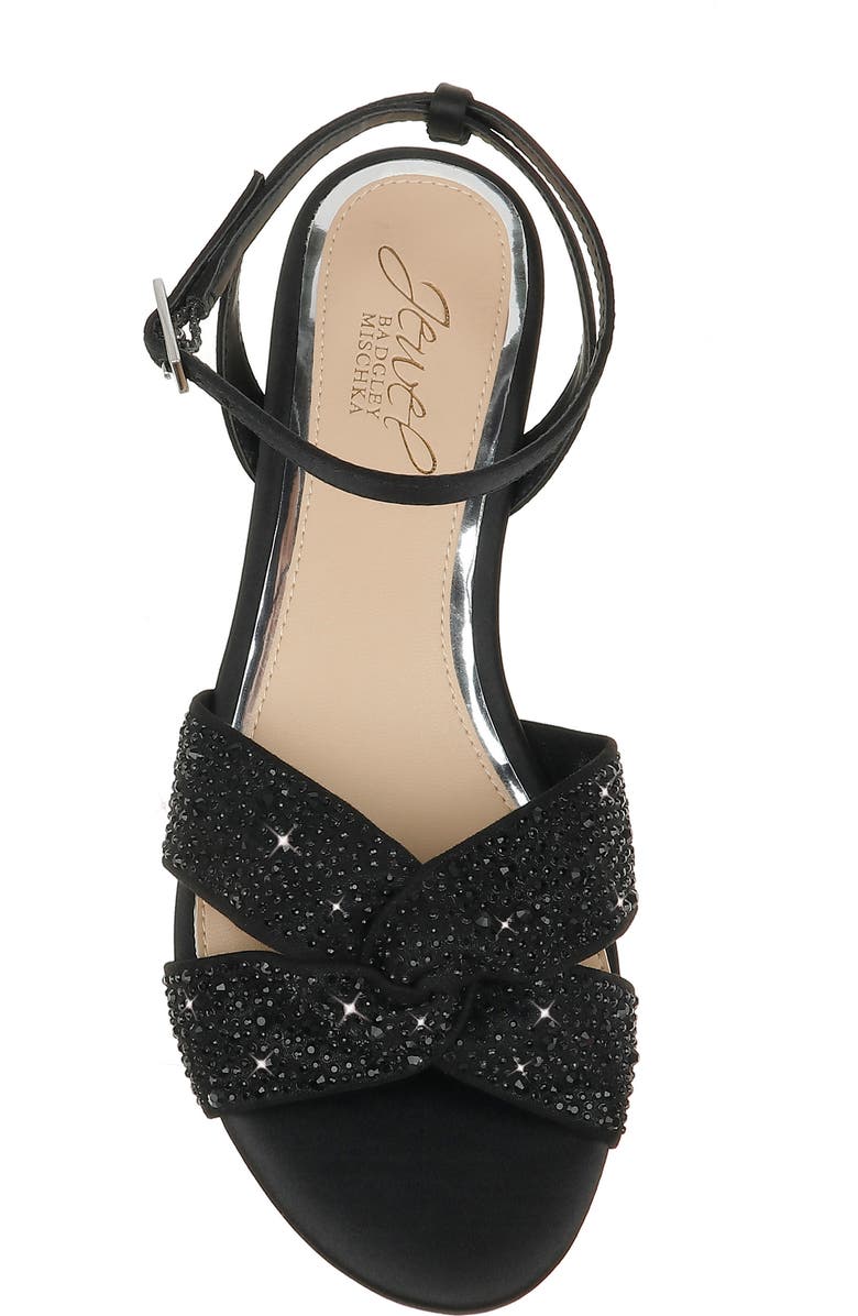 Jewel Badgley Mischka Nicole Crystal Embellished Flat Sandal, Alternate, color,