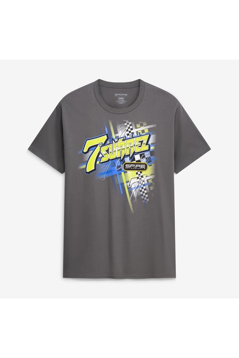Men's Spire Motorsports  Charcoal Daniel Suarez #7 Freeway Insurance T-Shirt, Alternate, color, Charcoal
