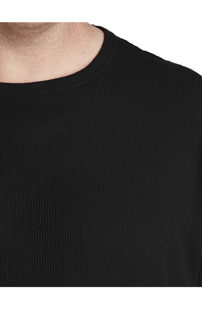Harbor Bay by DXL Big & Tall Long-Sleeve Waffle-Knit Crewneck Tee, Alternate, color, Black