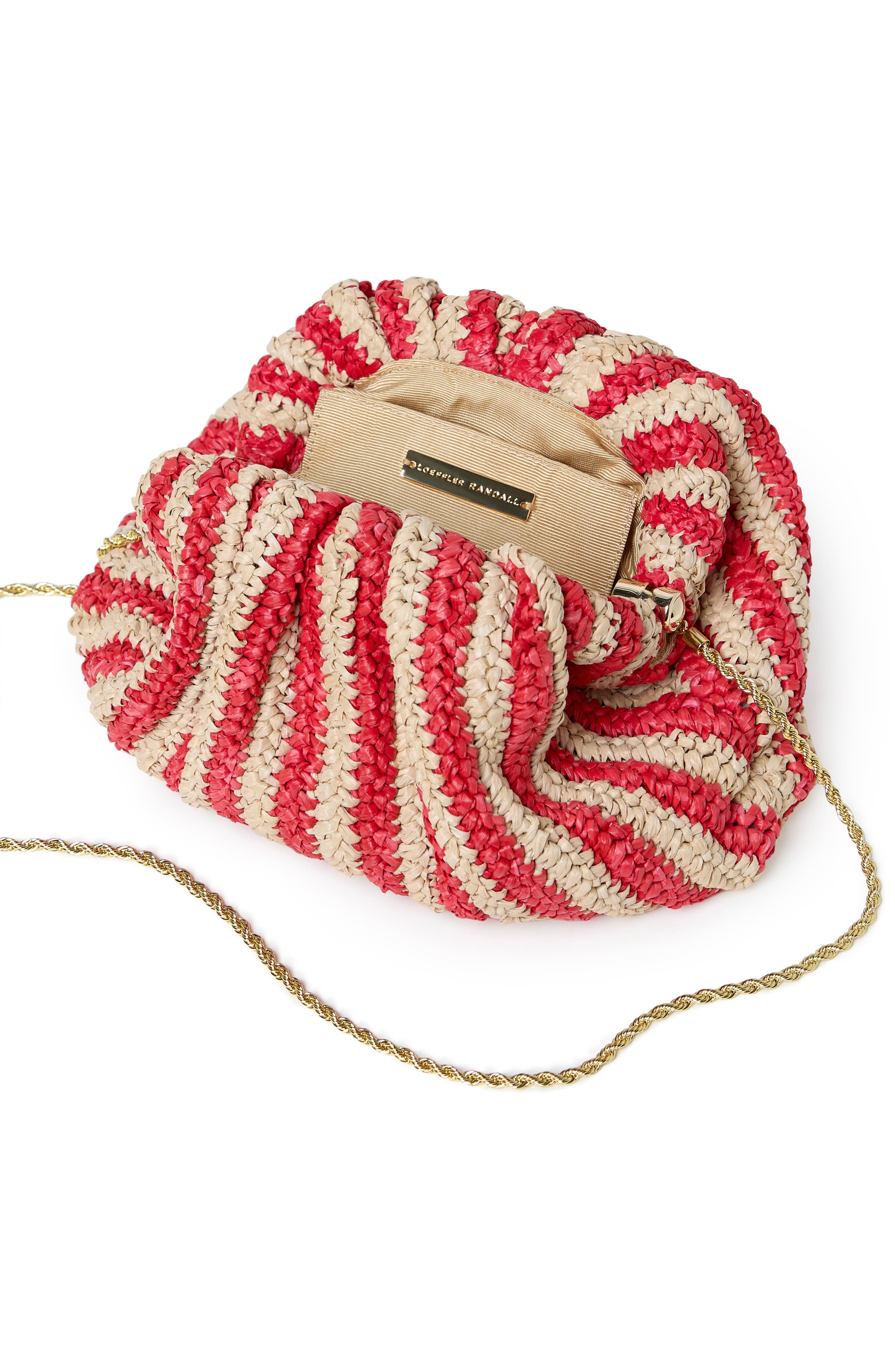 Loeffler Randall Bailey Crochet Clutch, Alternate, color, Red/ Natural