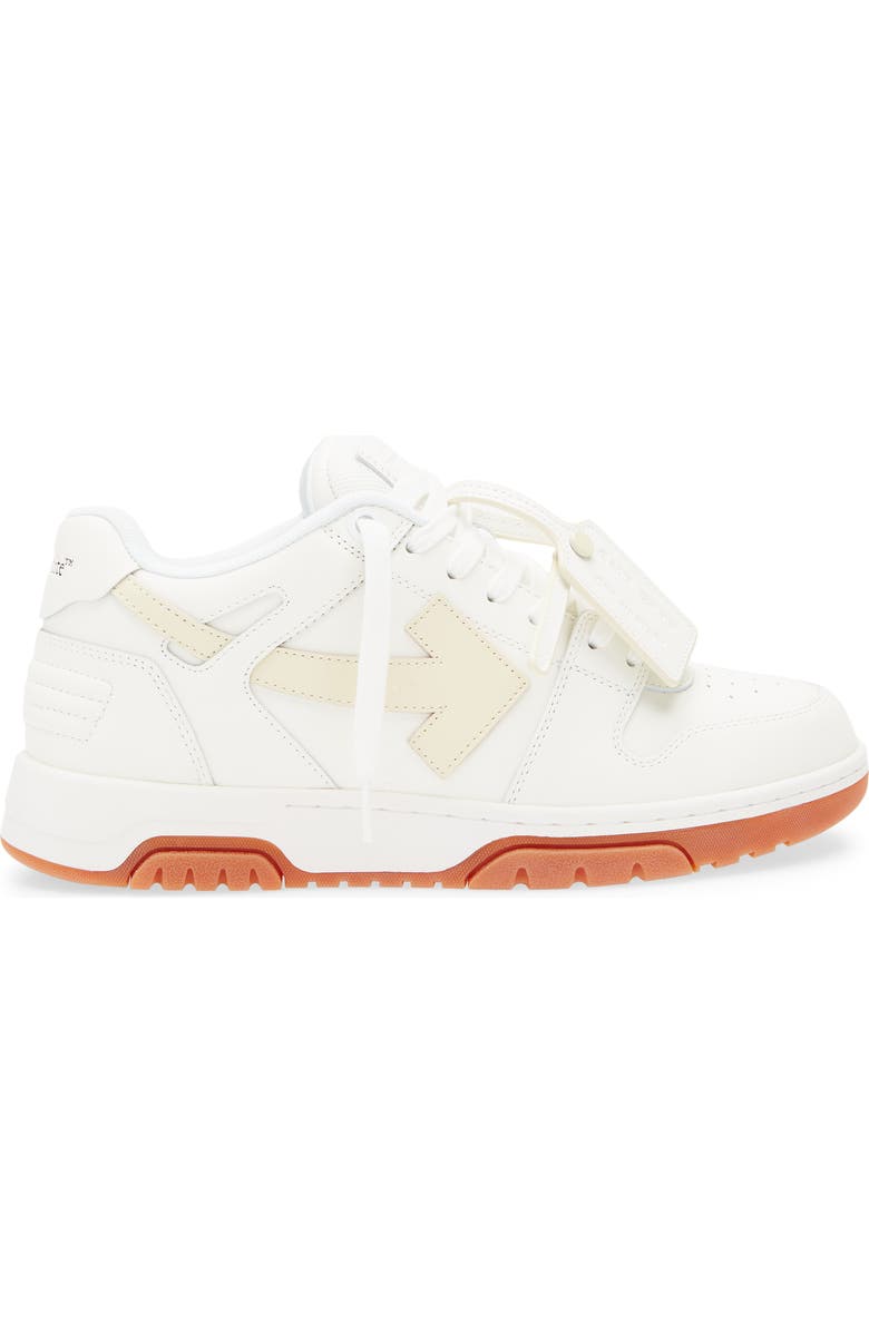 Off-White Out Of Office Leather Sneaker, Alternate, color, Beige And White