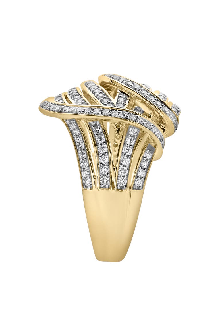 Marina 14K Gold Round Diamond Studded Dome Ring - 0.84cts, Alternate, color, 14K Yellow Gold