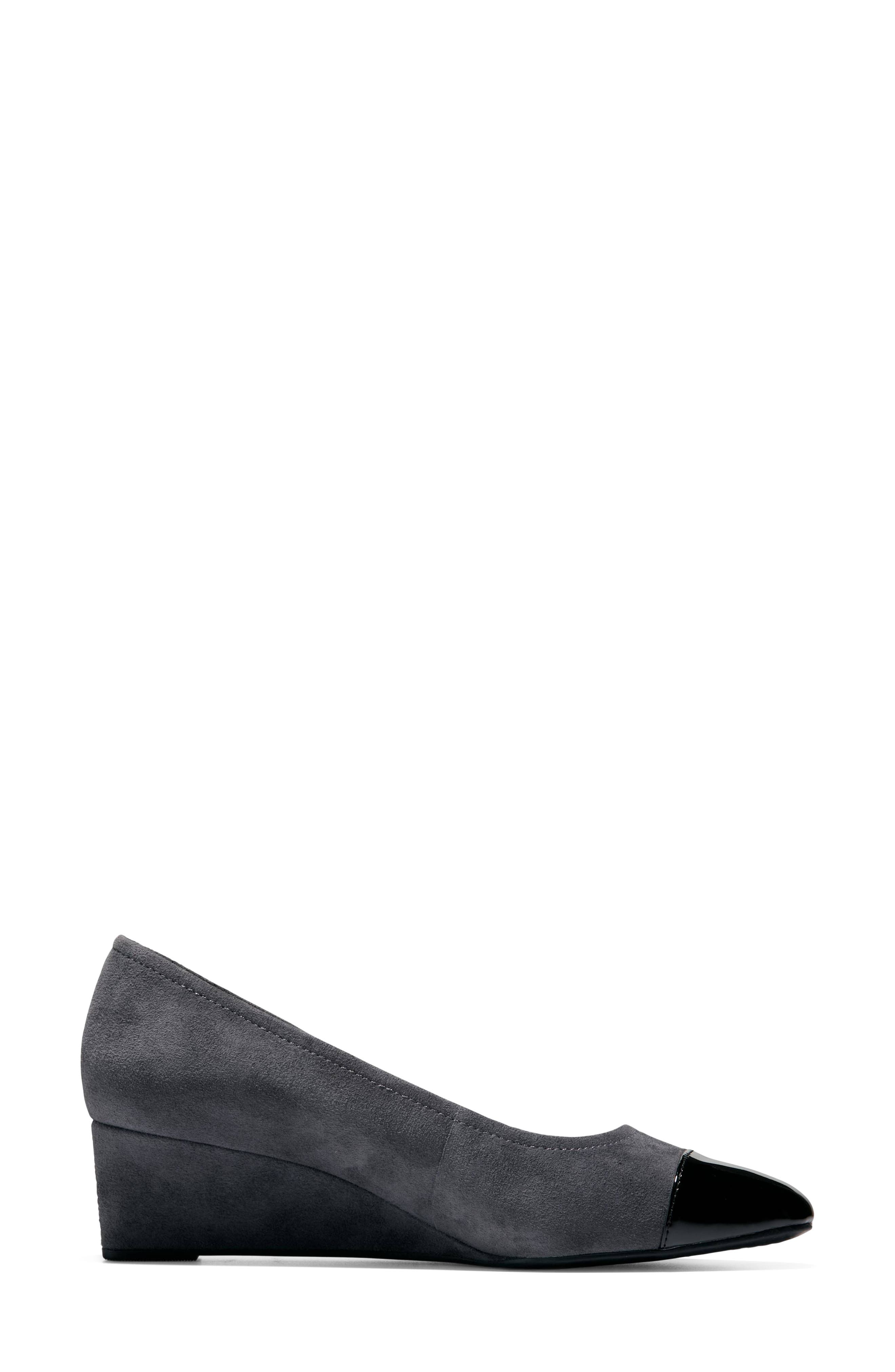 Go-To Malta Wedge Pump, Alternate, color, BLACKENED PEARL / BLACK PATENT