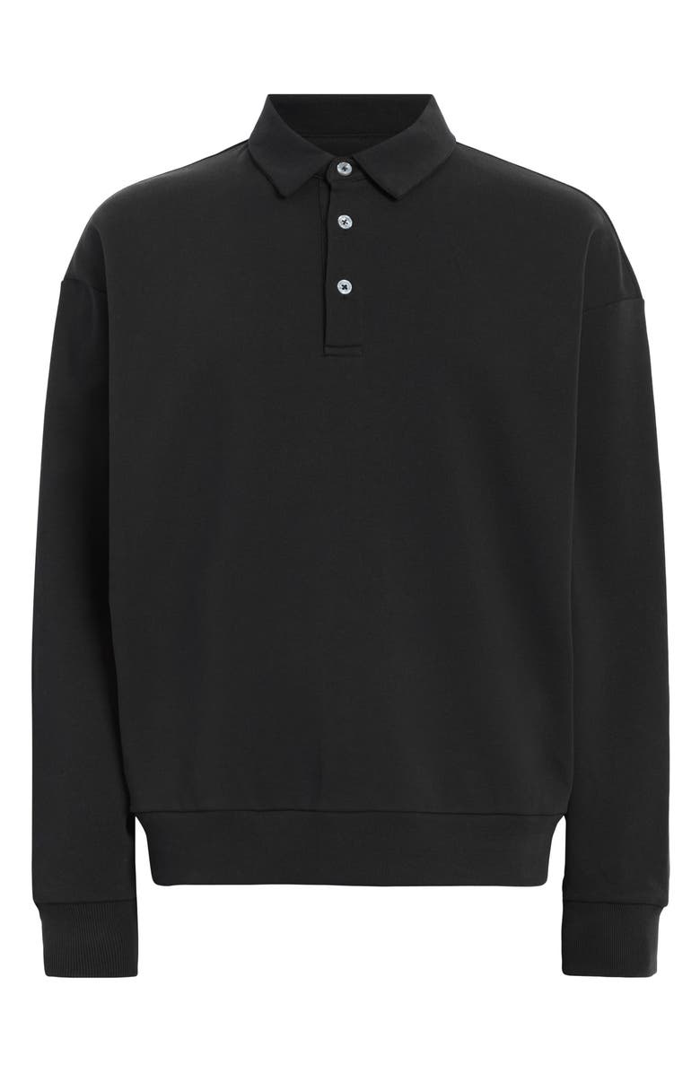 AllSaints Waite Long Sleeve Polo, Alternate, color, Jet Black