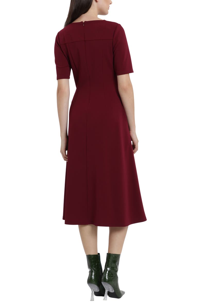 Double Pleat A-Line Midi Dress